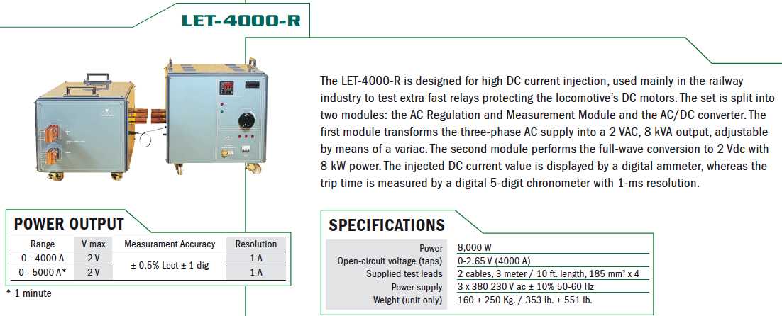 LET-4000-R Specificatii Tehnice