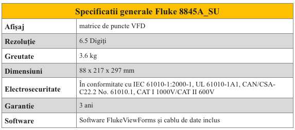 Fluke 8845A_SU Specificatii gen