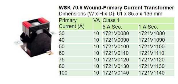 WSK 70.6 Technical Data