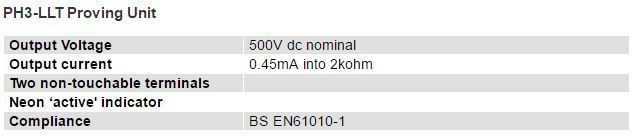 Seaward PH3-LLT TEch spec