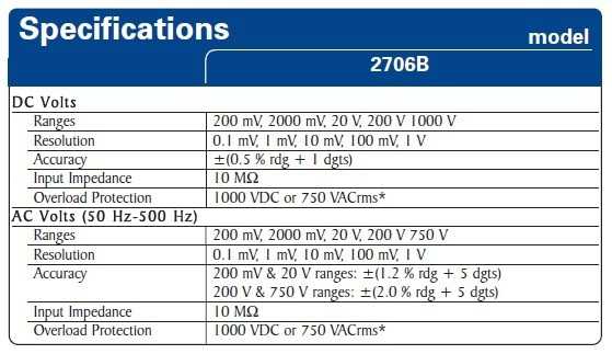 BK Precision 2706B Fisa tehnica 1