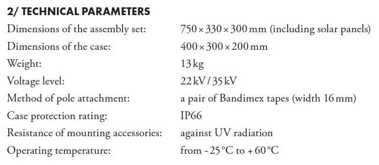 MEg61.4 indicator set  tehnical parameters