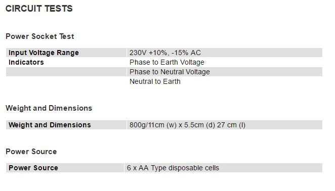 Seaward PrimeTest 100 PAT Testing Kit Technical specifications2