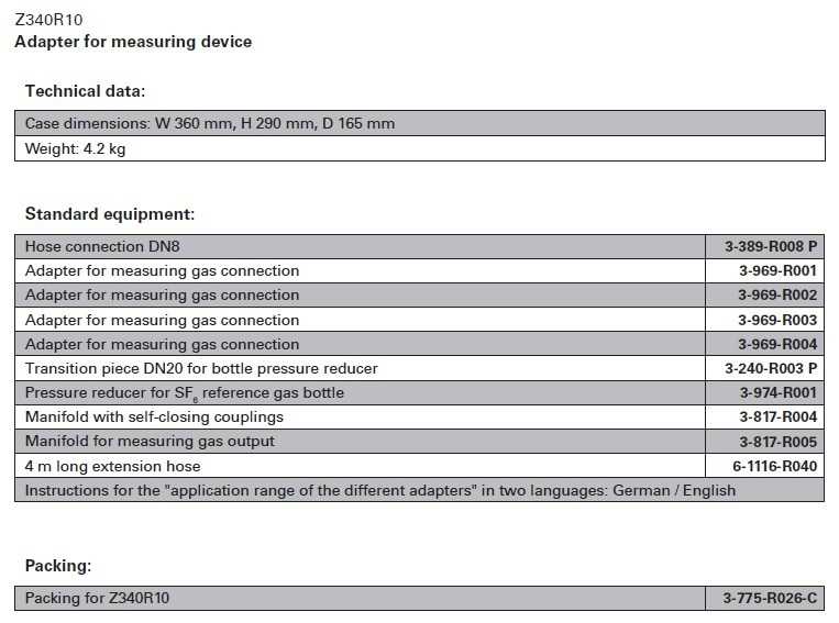 DILO Adapter for measuring device Specificatii tehnice