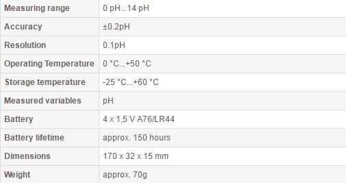 phx 800 tehnical data