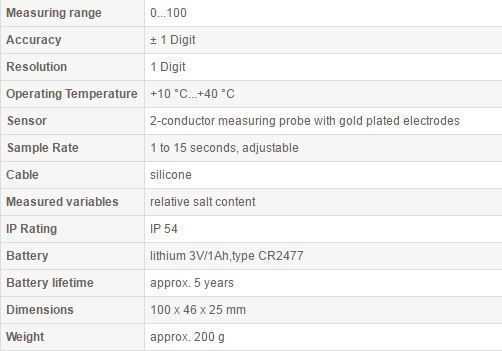 SSX 210 tehnical data