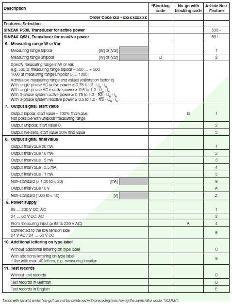 SINEAX P530_specs2