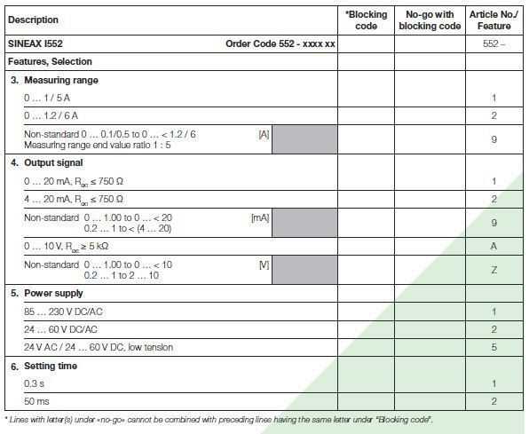 SINEAX i552._specs