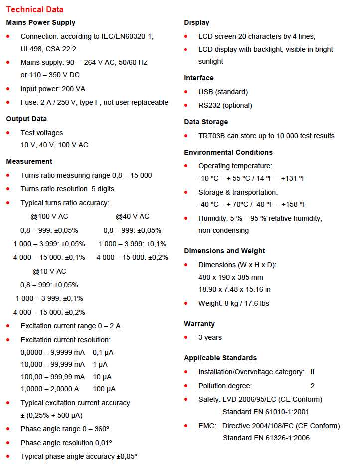 trt03b spec tehnice