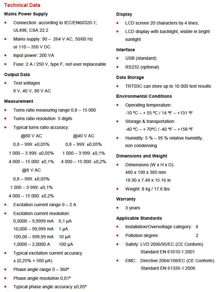 trt03c spec tehnice