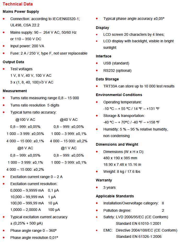 trt33a spec tehnice