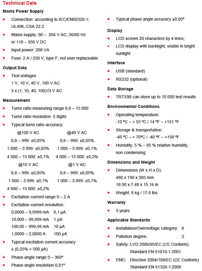 trt33b spec tehnice