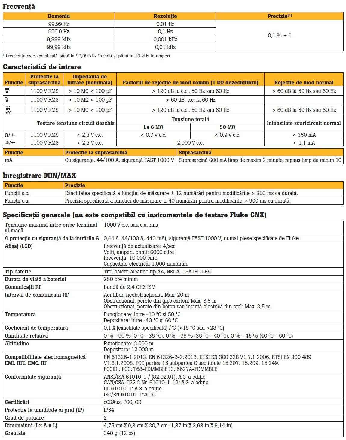 Fluke 3000FC - Fisa tehnica 2