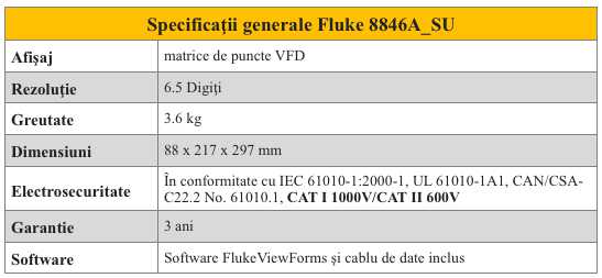 Fluke 8846A_SU Specificatii gen
