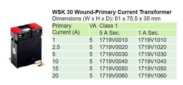 WSK 30 Technical Data