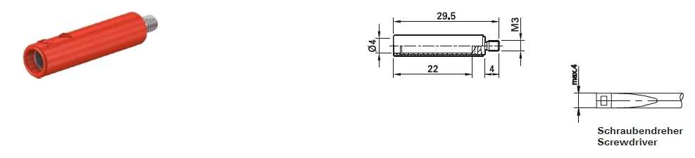 B4-E-M3-I Adaptor cu montare prin insurubare, izolat, cu filet extern multi contact