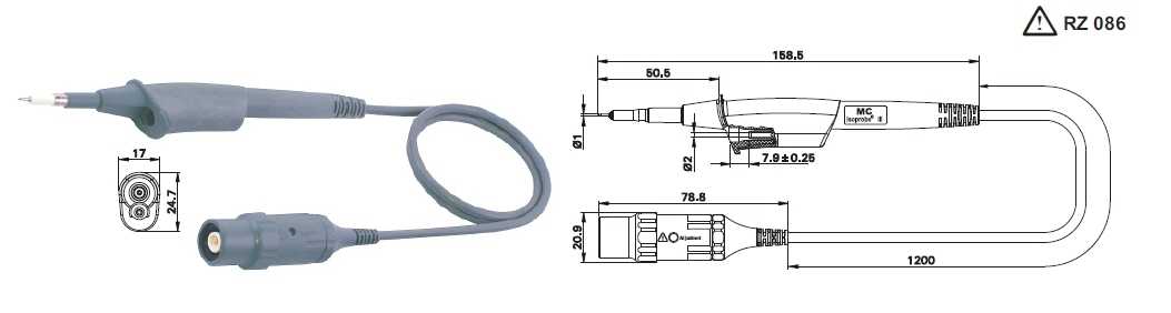 Isoprobe III - 10;1 ECO Sonda de testare de inalta frecventa, protejata, 10:1 multi contact
