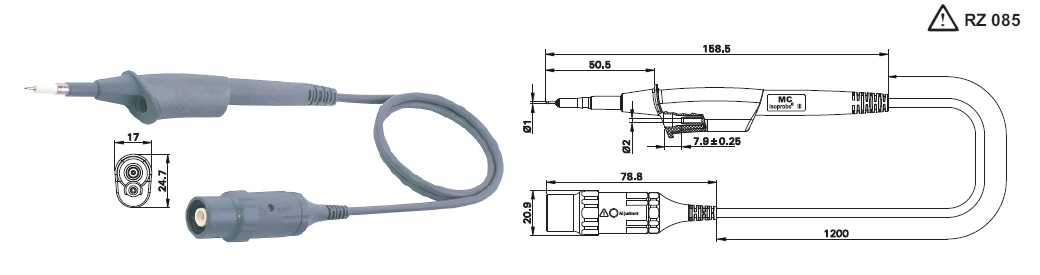 Isoprobe III - 10;1 HS Sonda de testare de inalta frecventa, 10:1, protejata multi contact