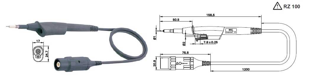Isoprobe III - HP Sonda de osciloscop de inalta frecventa, protejata cu filtru high-pass integrat multi contact