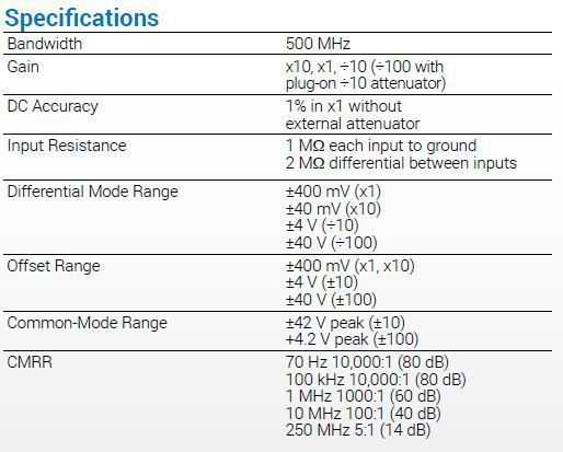 Teledyne LeCroy AP033 Active Differential Probe Specificatii Tehnice