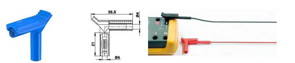 XWA-4/19 Adaptor de conectare in unghi drept, izolat, din alama multi contact