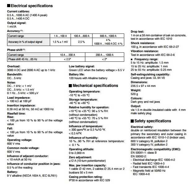 Cleste PAC20 specificatii tehnice