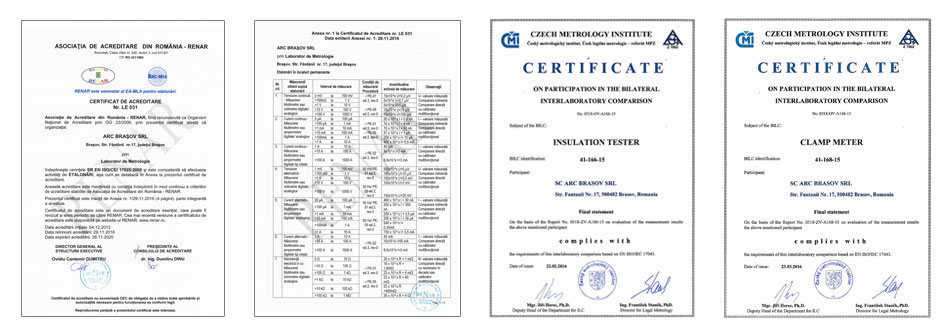 Certificate de acreditare in metrologie
